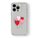 Multitronic iPhone 13 Pro Max ile Uyumlu Kalp Balon Tasarım Baskılı Şeffaf Kılıf