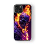 Multitronic Iphone 14 Plus ile Uyumlu Ghost Rider Tasarım Baskılı Şeffaf Kılıf