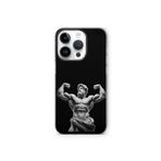 Multitronic iPhone 14 Pro Max ile Uyumlu Antik Heykel Kaslı Tanrı Desenli Şeffaf Telefon Kılıfı