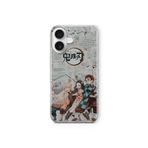 Multitronic iPhone 16 Plus ile Uyumlu Demon Slayer 2 Tasarım Baskılı Şeffaf Kılıf