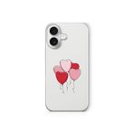 Multitronic iPhone 16 Plus ile Uyumlu Kalp Balon Tasarım Baskılı Şeffaf Kılıf