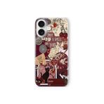 Multitronic iPhone 16 Plus Uyumlu Dark Red Kolaj Tasarım Baskılı Şeffaf Kılıf