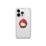 Multitronic iPhone 16 Pro ile Uyumlu Çilek Hello Kitty Desenli Şeffaf Telefon Kılıfı