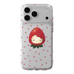 Multitronic iPhone 17 Pro Max ile Uyumlu Çilek Hello Kitty Desenli Şeffaf Telefon Kılıfı
