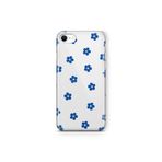 Multitronic iPhone 6 Plus / 6s Plus ile Uyumlu Mavi Çiçek Desenli Şeffaf Telefon Kılıfı