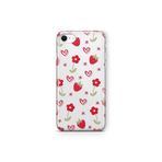 Multitronic iPhone 6 Plus ve iPhone 6s Plus ile Uyumlu Çilek ve Kalp Desenli Şeffaf Telefon Kılıfı