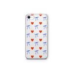Multitronic iPhone 6 Plus ve iPhone 6s Plus ile Uyumlu Kalp ve Kurdele Desenli Şeffaf Telefon Kılıfı