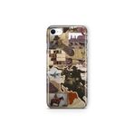 Multitronic iPhone 6 Plus ve iPhone 6s Plus ile Uyumlu Kovboy Western Kolaj Desenli Şeffaf Telefon Kılıfı