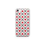 Multitronic iPhone 6 Plus ve iPhone 6s Plus ile Uyumlu, Retro Kırmızı Kalp Desenli, Şeffaf Telefon Kılıfı