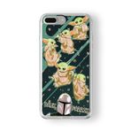 Multitronic iPhone 7 Plus ve 8 Plus ile Uyumlu Baby Yoda Tasarım Baskılı Şeffaf Kılıf