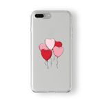Multitronic iPhone 7 Plus ve 8 Plus ile Uyumlu Kalp Balon Tasarım Baskılı Şeffaf Kılıf