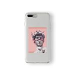 Multitronic iPhone 7 Plus ve 8 Plus Uyumlu Davut Heykeli Kolaj Tasarım Baskılı Şeffaf Kılıf