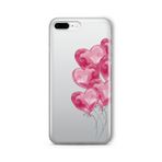 Multitronic iPhone 7 Plus ve 8 Plus Uyumlu Kalpli Balonlar Tasarım Baskılı Şeffaf Kılıf