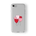 Multitronic iPhone 7 ve 8 ile Uyumlu Kalp Balon Tasarım Baskılı Şeffaf Kılıf