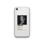 Multitronic iPhone SE 2020 ve 2022 Uyumlu Johnny Depp Poster Tasarım Baskılı Şeffaf Kılıf