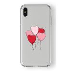 Multitronic iPhone X ve Xs ile Uyumlu Kalp Balon Tasarım Baskılı Şeffaf Kılıf