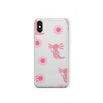 Multitronic iPhone X ve Xs ile Uyumlu Pembe Aksolotl Desenli Şeffaf Telefon Kılıfı