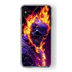 Multitronic Iphone Xs Max ile Uyumlu Ghost Rider Tasarım Baskılı Şeffaf Kılıf