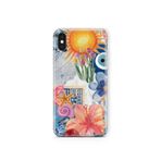 Multitronic iPhone Xs Max ile Uyumlu Güneş Çiçekleri ve Nazar Boncuğu Desenli Şeffaf Telefon Kılıfı