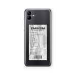 Multitronic Samsung Galaxy A04 ile Uyumlu Eminem Albüm Fişi Tasarım Baskılı Şeffaf Kılıf