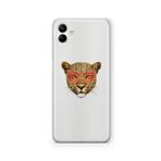 Multitronic Samsung Galaxy A04 ile Uyumlu Gözlüklü Leopar Tasarım Baskılı Şeffaf Kılıf