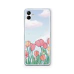 Multitronic Samsung Galaxy A04 ile Uyumlu Laleler Tasarım Baskılı Şeffaf Kılıf, laroa04446