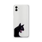 Multitronic Samsung Galaxy A04 ile Uyumlu Siyah Kedi Tasarım Baskılı Şeffaf Kılıf, laroa04042