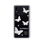 Multitronic Samsung Galaxy A10s ile Uyumlu Beyaz Kelebekler Tasarım Baskılı Şeffaf Kılıf
