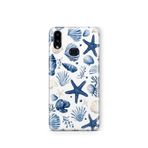 Multitronic Samsung Galaxy A10s ile Uyumlu Deniz Yıldızı ve Kabuklar Desenli Şeffaf Telefon Kılıfı