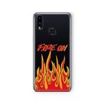 Multitronic Samsung Galaxy A10s ile Uyumlu Fire On Tasarım Baskılı Şeffaf Kılıf