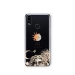 Multitronic Samsung Galaxy A10s ile Uyumlu Güneş ve Ay 777 Desenli Şeffaf Telefon Kılıfı