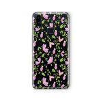 Multitronic Samsung Galaxy A10s ile Uyumlu Mor Çiçek Tasarım Baskılı Şeffaf Kılıf