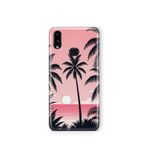 Multitronic Samsung Galaxy A10s ile Uyumlu Palmiye Desenli Şeffaf Telefon Kılıfı