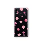 Multitronic Samsung Galaxy A10s ile Uyumlu Pembe Deniz Tema Desenli Şeffaf Telefon Kılıfı