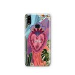 Multitronic Samsung Galaxy A10s ile Uyumlu Renkli Kalp ve Çiçek Desenli Şeffaf Telefon Kılıfı