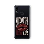 Multitronic Samsung Galaxy A10s ile Uyumlu Ruby Lips Tasarım Baskılı Şeffaf Kılıf