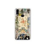 Multitronic Samsung Galaxy A10s ile Uyumlu Sanatsal Tarot Kolaj Desenli Şeffaf Telefon Kılıfı