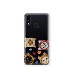 Multitronic Samsung Galaxy A10s ile Uyumlu Sevimli Kediler Desenli Şeffaf Telefon Kılıfı
