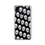 Multitronic Samsung Galaxy A10s ile Uyumlu Skulls Tasarım Baskılı Şeffaf Kılıf