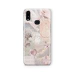 Multitronic Samsung Galaxy A10s ile Uyumlu Toz Pembe Kolaj Tasarım Baskılı Şeffaf Kılıf