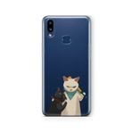 Multitronic Samsung Galaxy A10s ile Uyumlu Zorba Kedi Tasarım Baskılı Şeffaf Kılıf