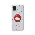 Multitronic Samsung Galaxy A21S ile Uyumlu Çilek Hello Kitty Desenli Şeffaf Telefon Kılıfı