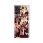 Multitronic Samsung Galaxy A23 Uyumlu Dark Red Kolaj Tasarım Baskılı Şeffaf Kılıf