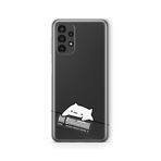 Multitronic Samsung Galaxy A23 Uyumlu Kedi ve Klavye Tasarım Baskılı Şeffaf Kılıf