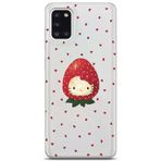 Multitronic Samsung Galaxy A31 ile Uyumlu Çilek Hello Kitty Desenli Şeffaf Telefon Kılıfı