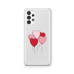 Multitronic Samsung Galaxy A32 ile Uyumlu Kalp Balon Tasarım Baskılı Şeffaf Kılıf