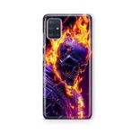 Multitronic Samsung Galaxy A51 ile Uyumlu Ghost Rider Tasarım Baskılı Şeffaf Kılıf
