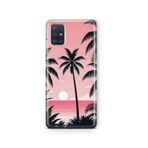 Multitronic Samsung Galaxy A71 ile Uyumlu Palmiye Desenli Şeffaf Telefon Kılıfı