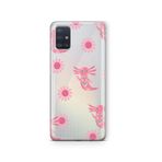 Multitronic Samsung Galaxy M31S ile Uyumlu Pembe Aksolotl Desenli Şeffaf Telefon Kılıfı