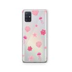 Multitronic Samsung Galaxy M31S ile Uyumlu, Pembe Deniz Tema Desenli, Şeffaf Telefon Kılıfı